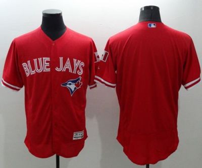 Toronto Blue Jays Blank Red Flexbase Authentic Collection Canada Day Stitched Baseball Jersey