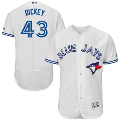 Toronto Blue Jays #43 R.A. Dickey White Flex Base Authentic Collection Stitched Baseball Jersey
