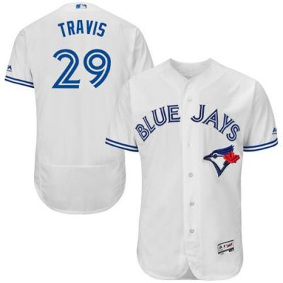 Toronto Blue Jays #29 Devon Travis White Flex Base Authentic Collection Stitched Baseball Jersey