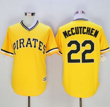 Pittsburgh Pirates #22 Andrew McCutchen New Cool Base Majestic Mens Stitched Baseball Jersey - Gold