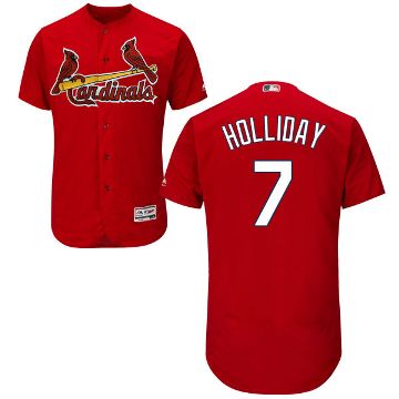 St Louis Cardinals #7 Matt Holliday Men's Majestic Red Flexbase Authentic Collection Jersey