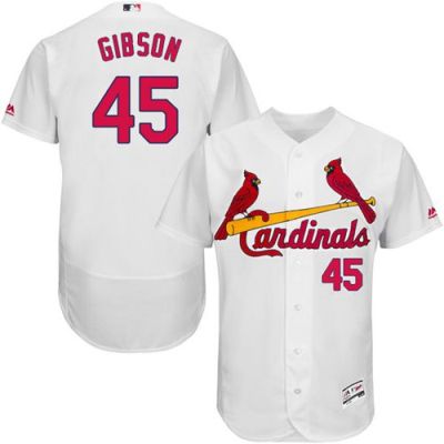 St Louis Cardinals #45 Bob Gibson White Flexbase Authentic Collection Stitched Baseball Jersey