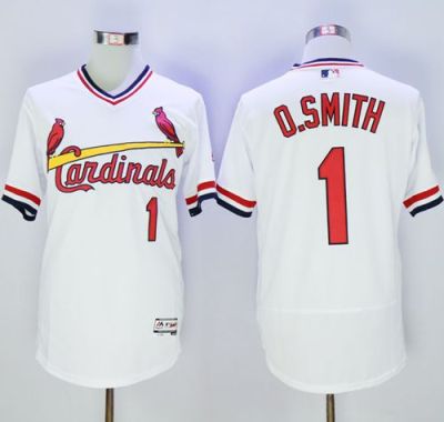 St Louis Cardinals #1 Ozzie Smith White Flexbase Authentic Collection Cooperstown Stitched Baseball Jersey St Louis Cardinals #1 Ozzie Smith White Flexbase Authentic Collection Cooperstown Stitched Baseball Jersey
