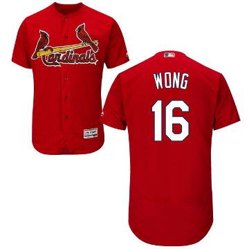 St Louis Cardinals #16 Kolten Wong Men's Majestic Red Flexbase Authentic Collection Jersey