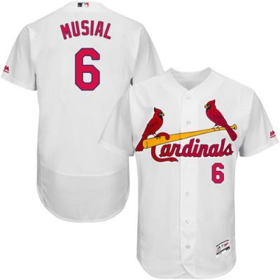 St Louis Cardinals #6 Stan Musial White Flexbase Authentic Collection Stitched Baseball Jersey