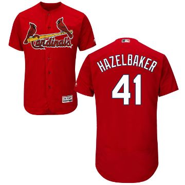 St Louis Cardinals #41 Jeremy Hazelbaker Men's Majestic Red Flexbase Authentic Collection Jersey