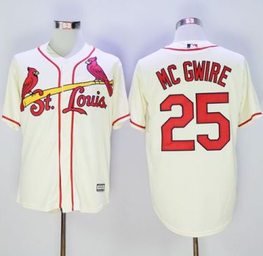 St Louis Cardinals #25 Mark McGwire Cream New Cool Base Stitched Baseball Jersey