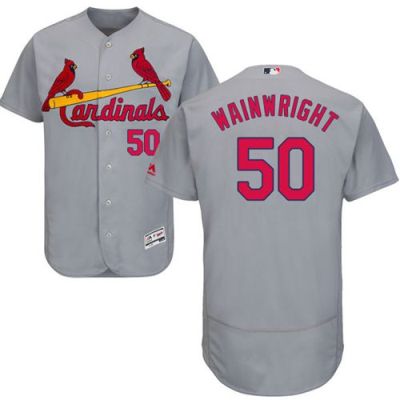 St Louis Cardinals #50 Adam Wainwright Grey Flexbase Authentic Collection Stitched Baseball Jersey