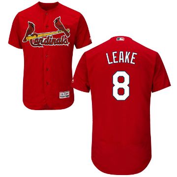 St Louis Cardinals #8 Mike Leake Men's Majestic Red Flexbase Authentic Collection Jersey