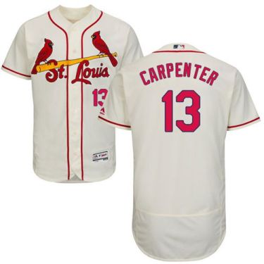 St Louis Cardinals #13 Matt Carpenter Cream Flexbase Authentic Collection Stitched Baseball Jersey