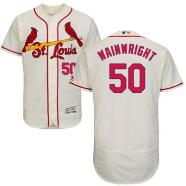 St Louis Cardinals #50 Adam Wainwright Cream Flexbase Authentic Collection Stitched Baseball Jersey
