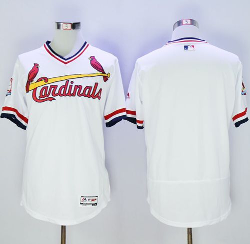St Louis Cardinals Blank White Flexbase Authentic Collection Cooperstown Stitched Baseball Jersey