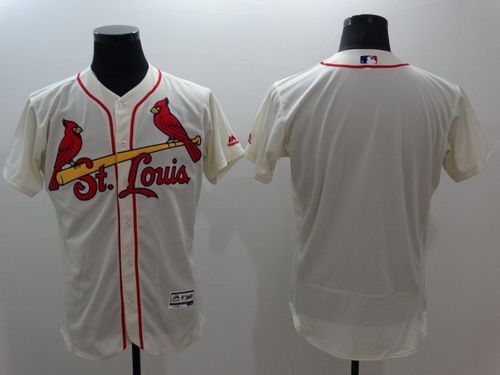 St Louis Cardinals Blank Cream Flex Base Authentic Collection Stitched Baseball Jersey