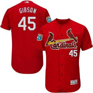 St Louis Cardinals #45 Bob Gibson Red Flexbase Authentic Collection On-Field Spring Training Stitched Baseball Jersey