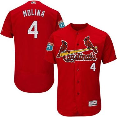 St Louis Cardinals #4 Yadier Molina Red Flexbase Authentic Collection On-Field Spring Training Stitched Baseball Jersey