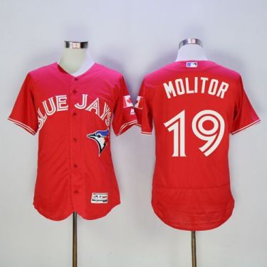 Toronto Blue Jays #19 Paul Molitor Red Flexbase Authentic Collection Canada Day Stitched Baseball Jersey Toronto Blue Jays #19 Paul Molitor Red Flexbase Authentic Collection Canada Day Stitched Baseball Jersey