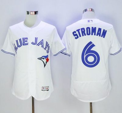 Toronto Blue Jays #6 Marcus Stroman White Flex Base Authentic Collection Stitched Baseball Jersey