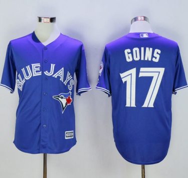 Toronto Blue Jays #17 Ryan Goins Blue New Cool Base 40th Anniversary Stitched Baseball Jersey