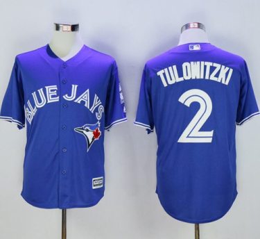 Toronto Blue Jays #2 Troy Tulowitzki Blue New Cool Base 40th Anniversary Stitched Baseball Jersey