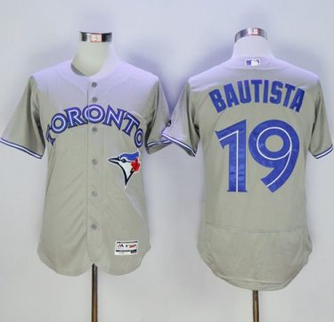 Toronto Blue Jays #19 Jose Bautista Grey Flexbase Authentic Collection Stitched Baseball Jersey