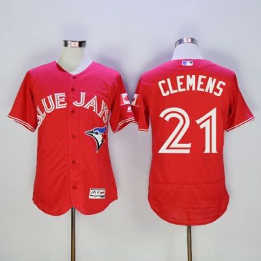 Toronto Blue Jays #21 Roger Clemens Red Flex Base Authentic Collection Canada Day Stitched Baseball Jersey Toronto Blue Jays #21 Roger Clemens Red Flex Base Authentic Collection Canada Day Stitched Baseball Jersey