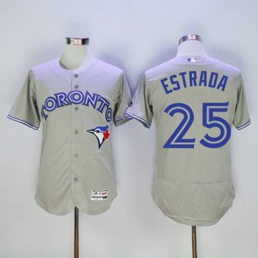 Toronto Blue Jays #25 Marco Estrada Grey Flexbase Authentic Collection Mens Stitched Baseball Jersey