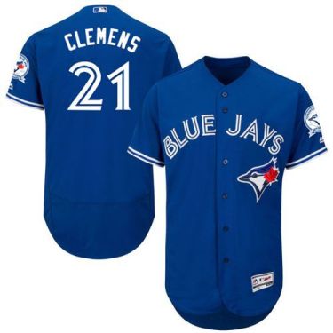 Toronto Blue Jays #21 Roger Clemens Blue Flex Base Authentic Collection Stitched Baseball Jersey