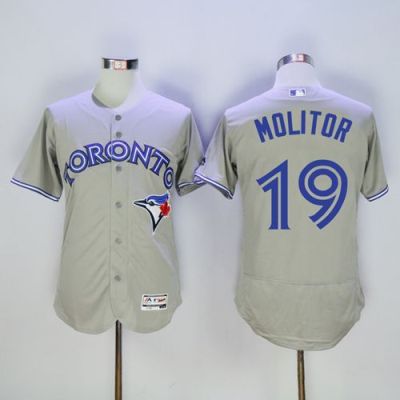 Toronto Blue Jays #19 Paul Molitor Grey Flexbase Authentic Collection Stitched Baseball Jersey