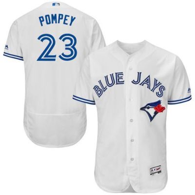 Toronto Blue Jays #23 Dalton Pompey White Flex Base Authentic Collection Stitched Baseball Jersey