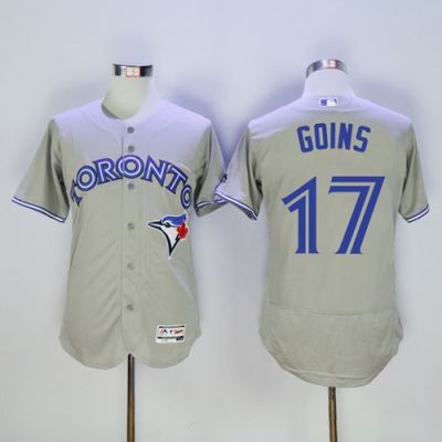 Toronto Blue Jays #17 Ryan Goins Grey Flexbase Authentic Collection Stitched Baseball Jersey