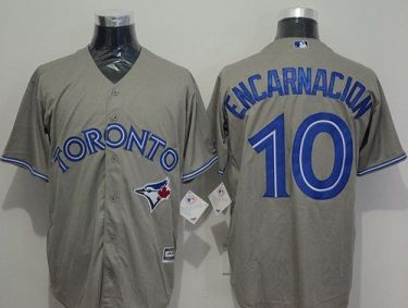 Toronto Blue Jays #10 Edwin Encarnacion Grey New Cool Base Mens Stitched Baseball Jersey