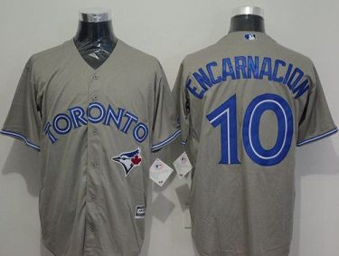 Toronto Blue Jays #10 Edwin Encarnacion Grey New Cool Base Mens Stitched Baseball Jersey Toronto Blue Jays #10 Edwin Encarnacion Grey New Cool Base Mens Stitched Baseball Jersey