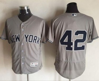 Yankees #42 Mariano Rivera Grey Flexbase Authentic Collection Stitched Baseball Jersey