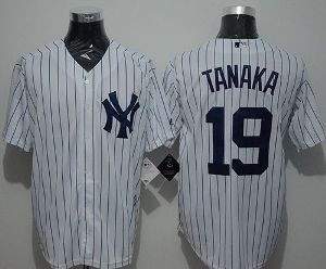 Yankees #19 Masahiro Tanaka White Strip New Cool Base Stitched Baseball Jersey