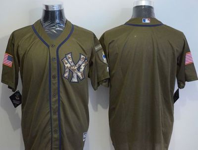Yankees Blank Green Salute To Service Stitched Baseball Jersey