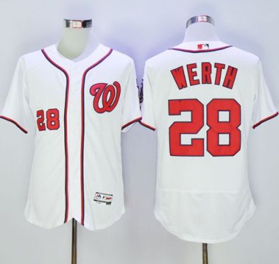 Washington Nationals #28 Jayson Werth White Flexbase Authentic Collection Stitched Baseball Jersey