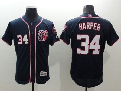 Washington Nationals #34 Bryce Harper Navy Blue Flexbase Authentic Collection Majestic Mens Stitched Baseball Jersey Washington Nationals #34 Bryce Harper Navy Blue Flexbase Authentic Collection Majestic Mens Stitched Baseball Jersey