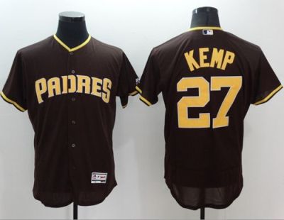 Padres #27 Matt Kemp Brown Flexbase Authentic Collection Stitched Baseball Jersey