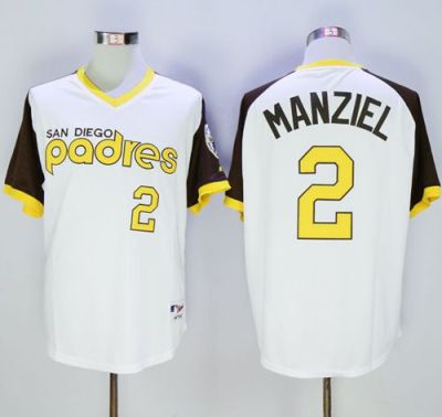 Padres #2 Johnny Manziel White 1978 Turn Back The Clock Stitched Baseball Jersey