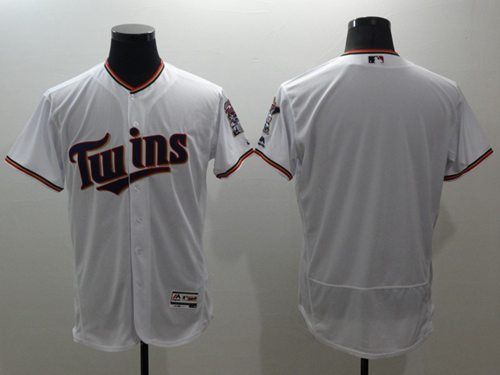 Twins Blank Flexbase Authentic Collection Majestic Mens Stitched Baseball Jersey-White