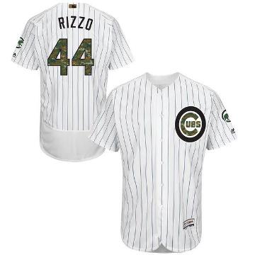 Men's Chicago Cubs #44 Anthony Rizzo Majestic White 2016 Memorial Day Fashion Flexbase Elite Stitched Jersey