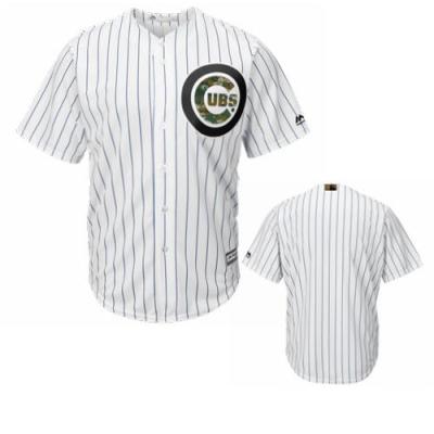 Men's Chicago Cubs Blank Majestic White 2016 Memorial Day Fashion Cool Base Stitched Jersey