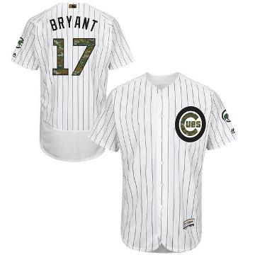 Men's Chicago Cubs #17 Kris Bryant Majestic White 2016 Memorial Day Fashion Flexbase Elite Stitched Jersey