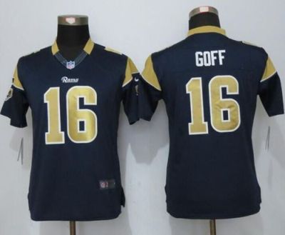 Women's Nike Los Angeles Rams #16 Jared Goff Navy Blue Color Stitched NFL Limited Jersey