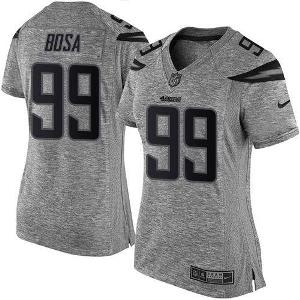 Women's Nike San Diego Chargers #99 Joey Bosa Gray Stitched NFL Limited Gridiron Gray Jersey