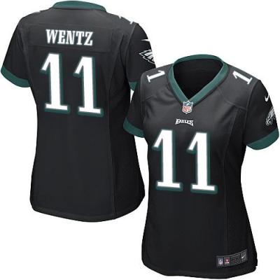 Women's Nike Philadelphia Eagles #11 Carson Wentz Black Alternate Stitched NFL New Limited Jersey