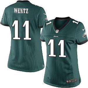 Women's Nike Philadelphia Eagles #11 Carson Wentz Midnight Green Color Stitched NFL New Limited Jersey