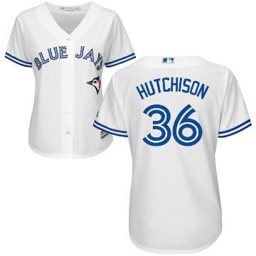 Women's Toronto Blue Jays #36 Drew Hutchison Majestic White Cool Base Jersey