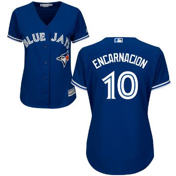 Women's Toronto Blue Jays #10 Edwin Encarnacion Majestic Royal Cool Base Jersey