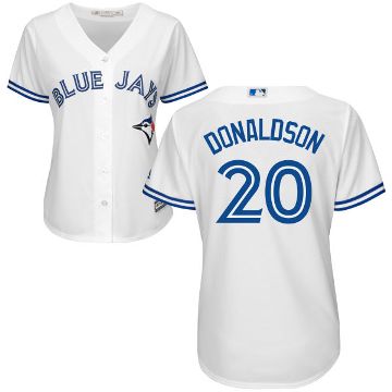 Women's Toronto Blue Jays #20 Josh Donaldson Majestic White Cool Base Jersey